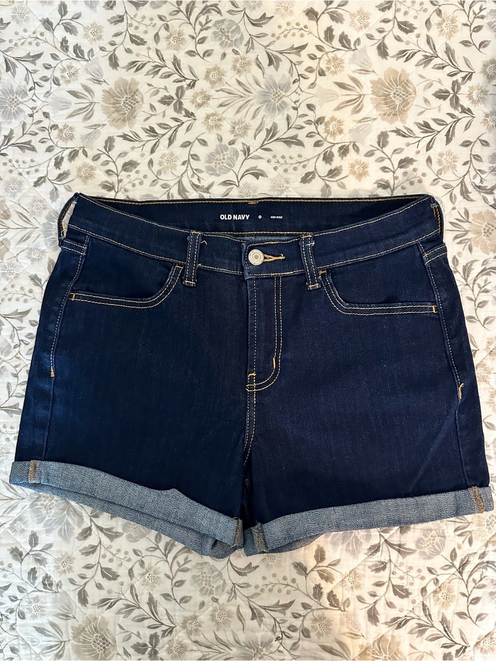 Old Navy Dark Blue Roll-Cuff Denim Shorts